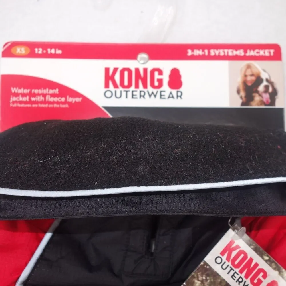 New KONG Outerwear 3 in 1 Systems Jacket Puppy Dog Size XS Water Resistant Fleec